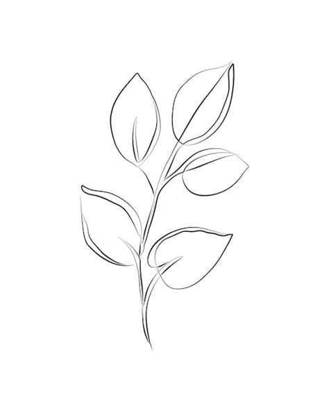 Premium Vector | Hand drawn continuous line drawing of branch with ...