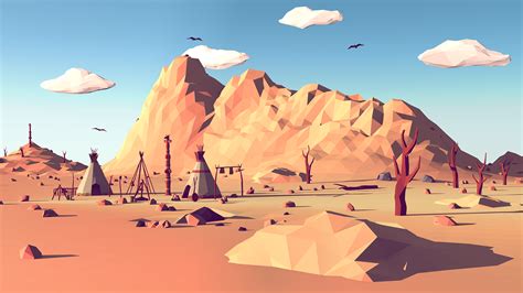 Low Poly Mountain Landscape II on Behance