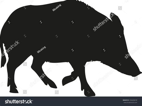 Wild Pig Silhouette Stock Vector (Royalty Free) 354628418 | Shutterstock