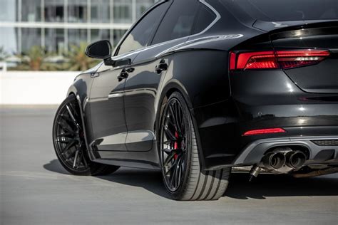 Audi S5 B9 Sportback Black with Vorsteiner V-FF 107 Aftermarket Wheels ...