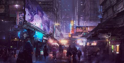 Artwork Digital Art City Futuristic Cyberpunk Wallpaper An – NBKomputer