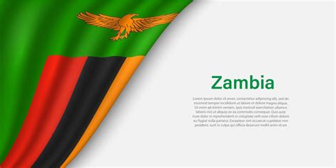 Wave flag of Zambia on white background. 21848843 Vector Art at Vecteezy