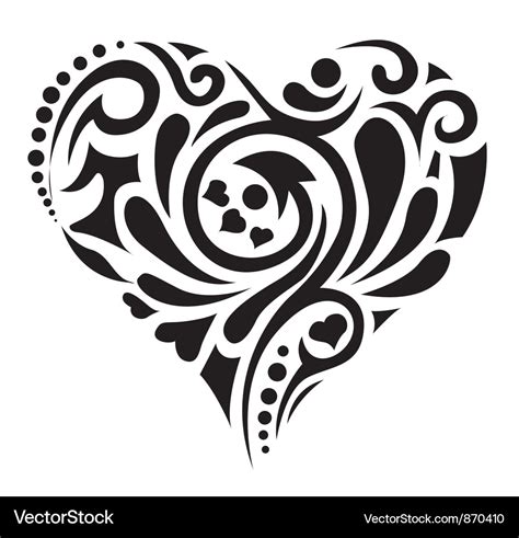 Tattoo heart Royalty Free Vector Image - VectorStock