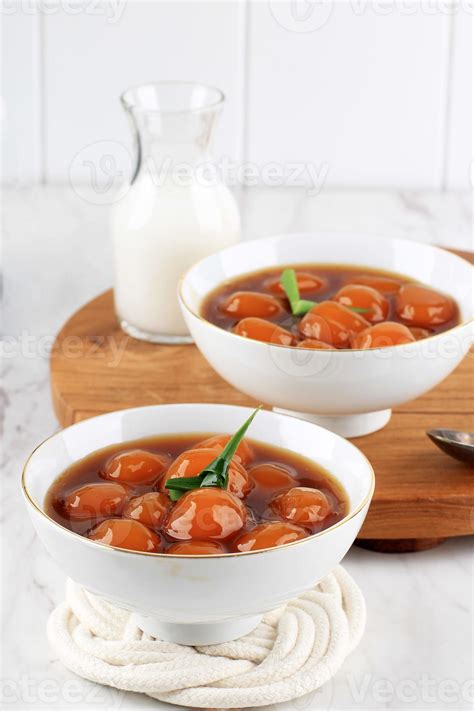 Bubur Biji Salak, Indonesian dessert porridge of sweet potato balls ...