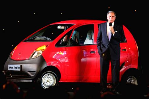 Ratan Tata at the launch of his Dream Car "Nano" in Mumbai on 23rd March.