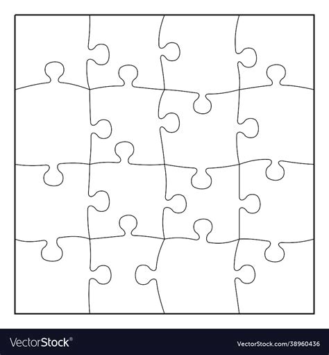 4x4 puzzle pieces Royalty Free Vector Image - VectorStock