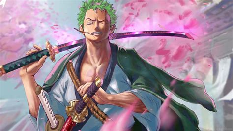 Zoro Sakura Three Sword Style Live Wallpaper - MoeWalls