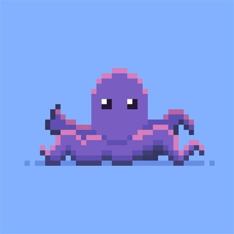 Octopus character in pixel art style | Pixel art characters, Pixel art ...