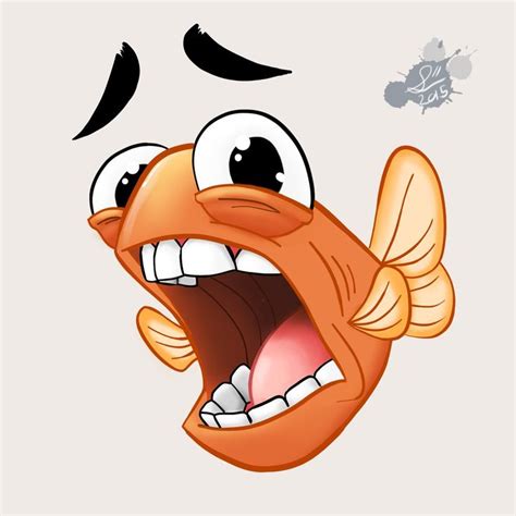 Scared Fish (Colored) | Cartoon fish, Fish art, Cartoon drawings