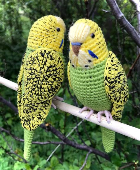 Green Yellow Budgie Bird Crochet Budgie Parakeet Stuffed - Etsy