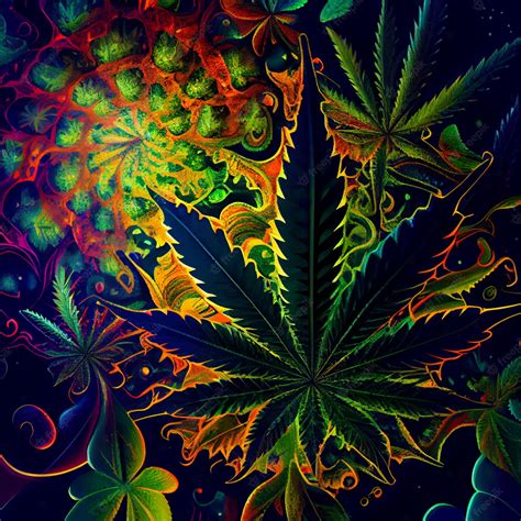 Trippy Pot Leaf Drawings