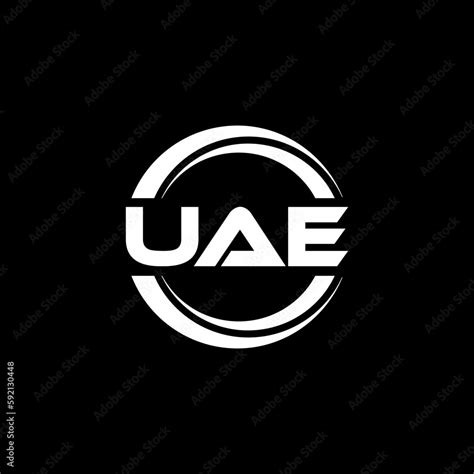 UAE letter logo design with black background in illustrator, vector ...