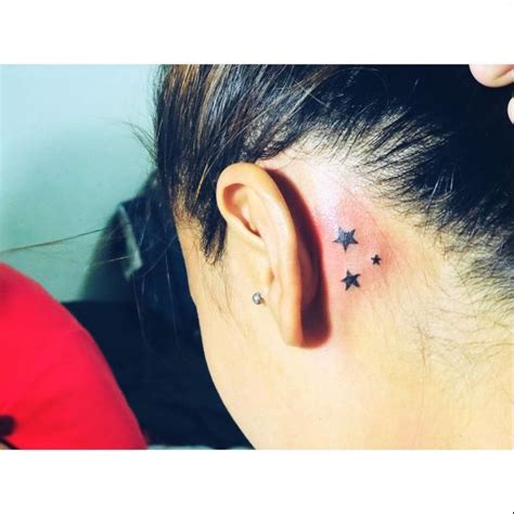 Star Tattoos For Men Behind Ear