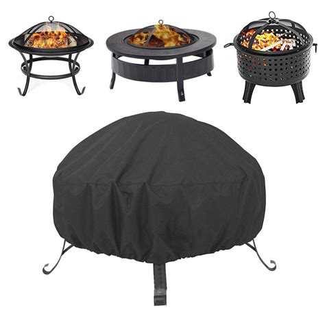 Coofit Outdoor Fire Pit Cover Waterproof Round Fire Bowl Cover Fire Pit ...