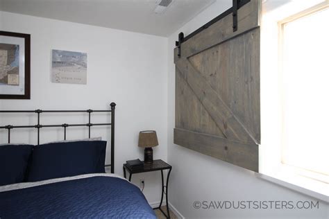 DIY Barn Door Style Window Covering - Sawdust Sisters