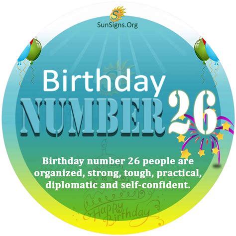 Birthday Number 26 - Born On The 26th Day Of The Month - SunSigns.Org