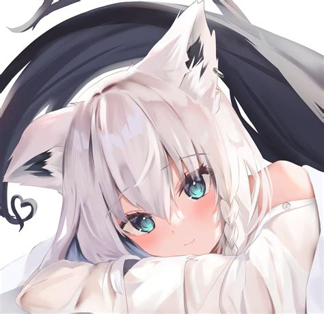 Anime Anime Girls Fox Girl Fox Ears Fox Tail Blue Eyes White Hair ...