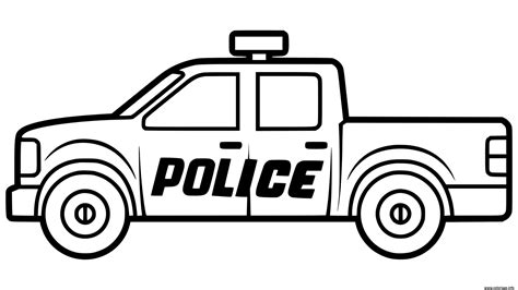 Coloriage Voiture De Policier 4x4 Gendarmerie Dessin Police à imprimer