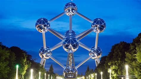 HD wallpaper: Atomium at Night, Brussels, Belgium, Landmarks ...