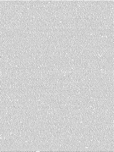 The entire shrek script on one page : r/Shrek