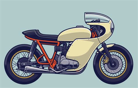 Vintage Motorcycle Cafe Racer bike 2129080 Vector Art at Vecteezy