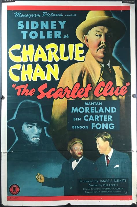 SCARLET CLUE, Original Charlie Chan Movie Poster - Original Vintage ...