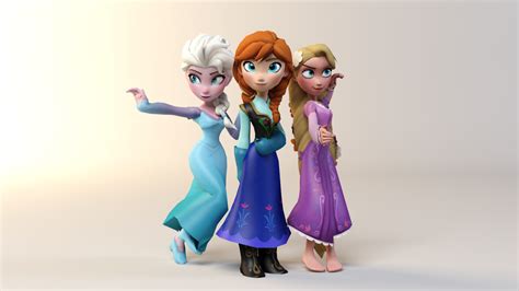 Elsa, Anna, and Rapunzel by CeCeFever on DeviantArt