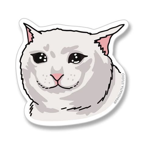 Sad Cat Meme Die-Cut Sticker