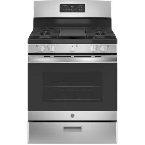 Shop GE 5-Burner Freestanding 5-cu ft Gas Range (Stainless Steel ...