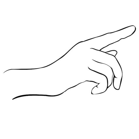 Premium Vector | Hand-drawn hand gesture of finger pointing.