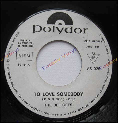 Totally Vinyl Records || Bee Gees - To love somebody / Fire (Crazy ...