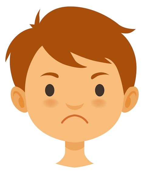 Premium Vector | Sad unhappy boy head Cartoon kid face