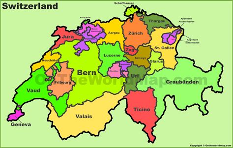 Switzerland political map - Ontheworldmap.com