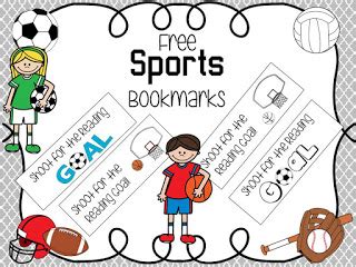 Classroom Freebies Too: Free Sports Themed Bookmarks