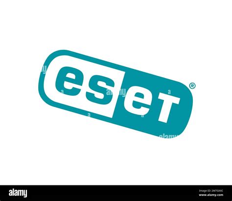 ESET, rotated logo, white background B Stock Photo - Alamy