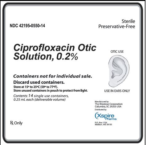 Ciprofloxacin Ear Drops: Package Insert - Drugs.com