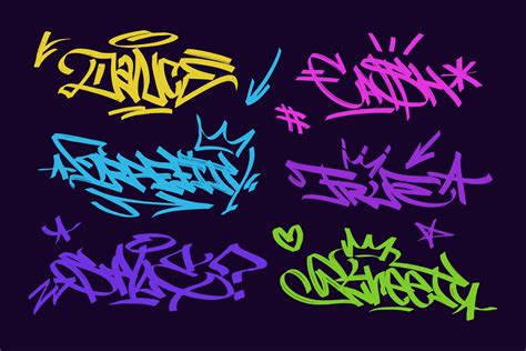 multicolored graffiti with letters, bright colored lettering tags in ...