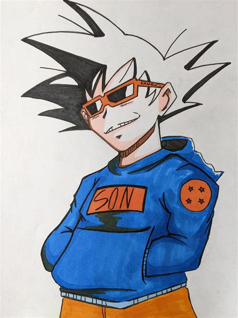 Drip kid Goku (I thought it would be cool to draw Goku in modern ...