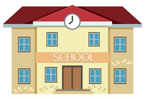 A yellow school building 302462 Vector Art at Vecteezy