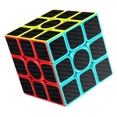 Rubix Cube Speed Cube 3x3x3 Smooth Magic Carbon Fiber Sticker Rubix ...