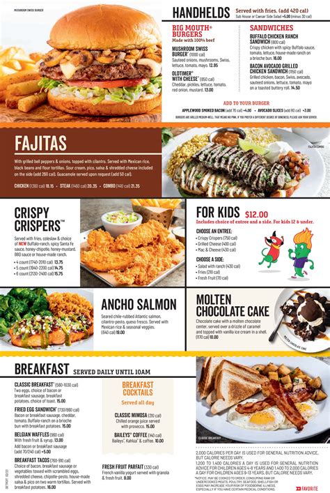 Chilis Menu — Midfield Concession Enterprise Inc.