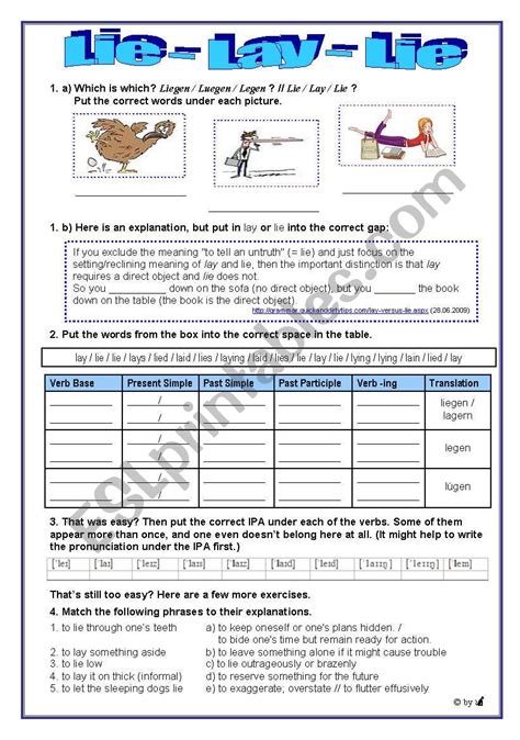 Lay Vs Lie Worksheet - Worksheet Educational Ideas