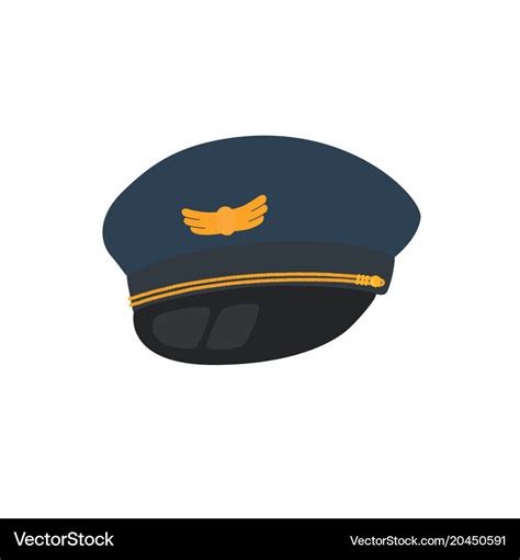 Pilot hat flat design style isolated Royalty Free Vector