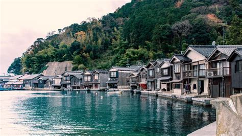 Ine-Cho and Funaya Houses at Ine Bay in Autumn , Kyoto, Japan Stock ...