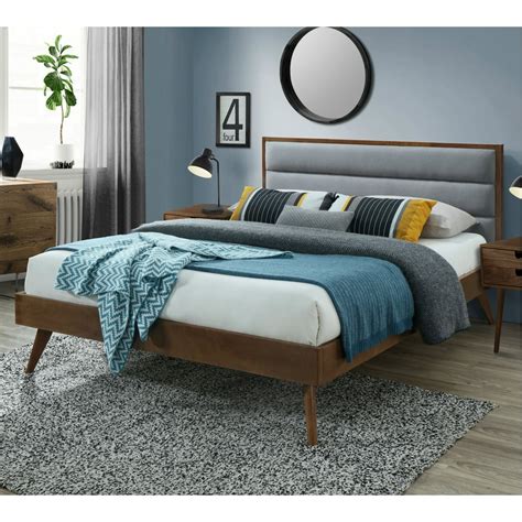 DG Casa Orlando Mid Century Modern Platfrom Bed Frame with Tufted ...