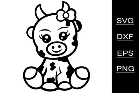 Sitting Baby Cow SVG