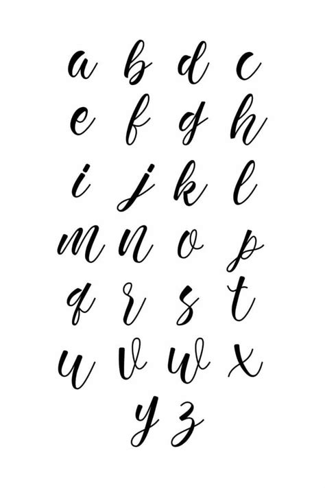 Free Printable Beginner Calligraphy Alphabet: Lowercase Letters | Fancy ...