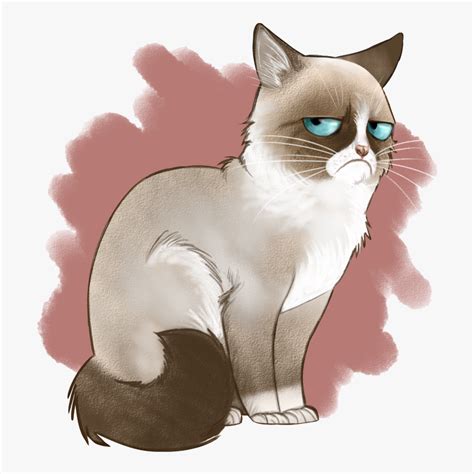 Angry Cat Png Image Background - Cute Grumpy Cat Drawing, Transparent ...