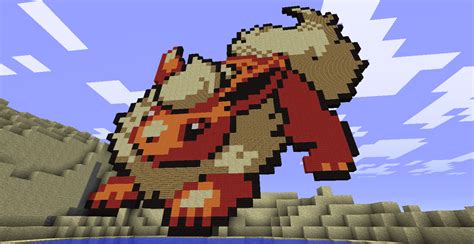 Minecraft Pixel Art - Flareon by TinyDojo on DeviantArt