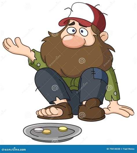 Homeless Beggar Vector Illustration | CartoonDealer.com #79414038